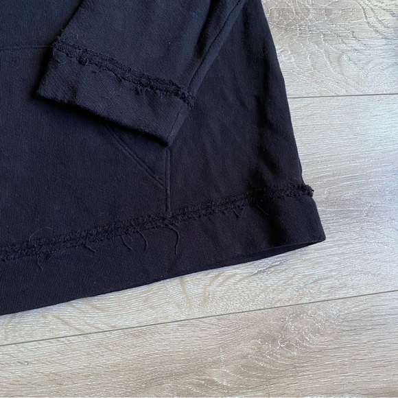 Eileen Fisher 1X Lightweight Organic Cotton Terry Hooded Top black - Picture 8 of 11